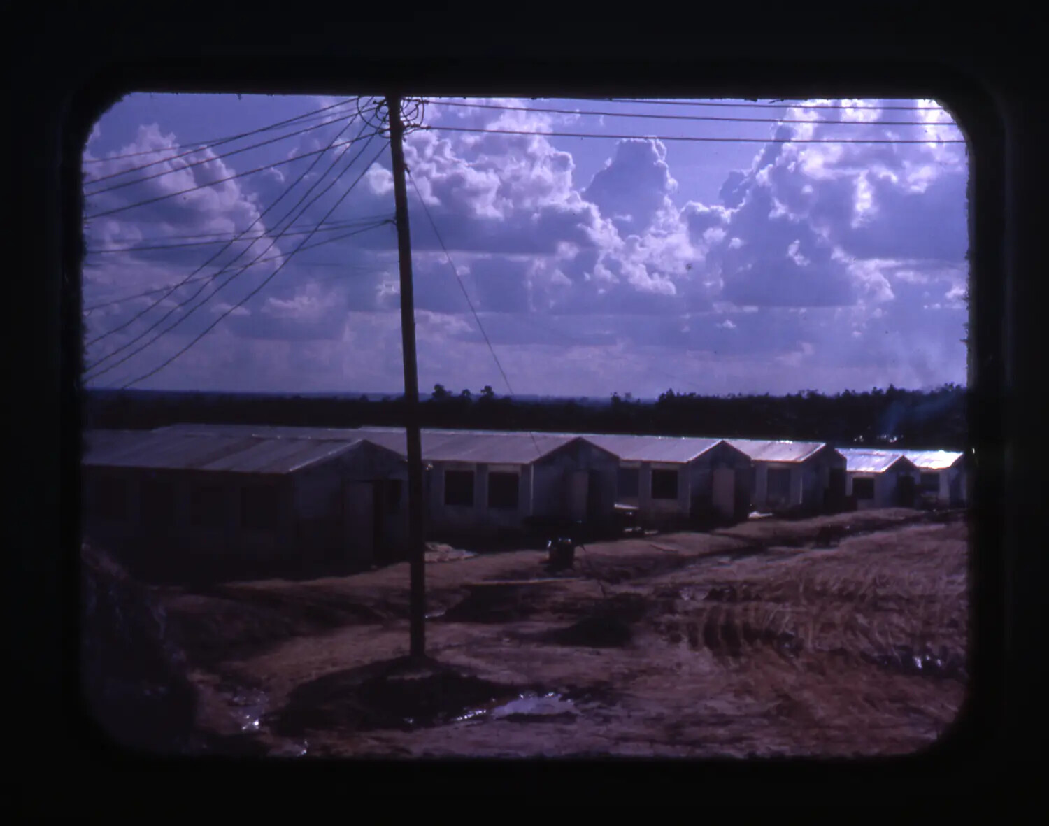 Row of Barracks Hooches Under Monsoon Sky, Cam Ranh Bay, Vietnam