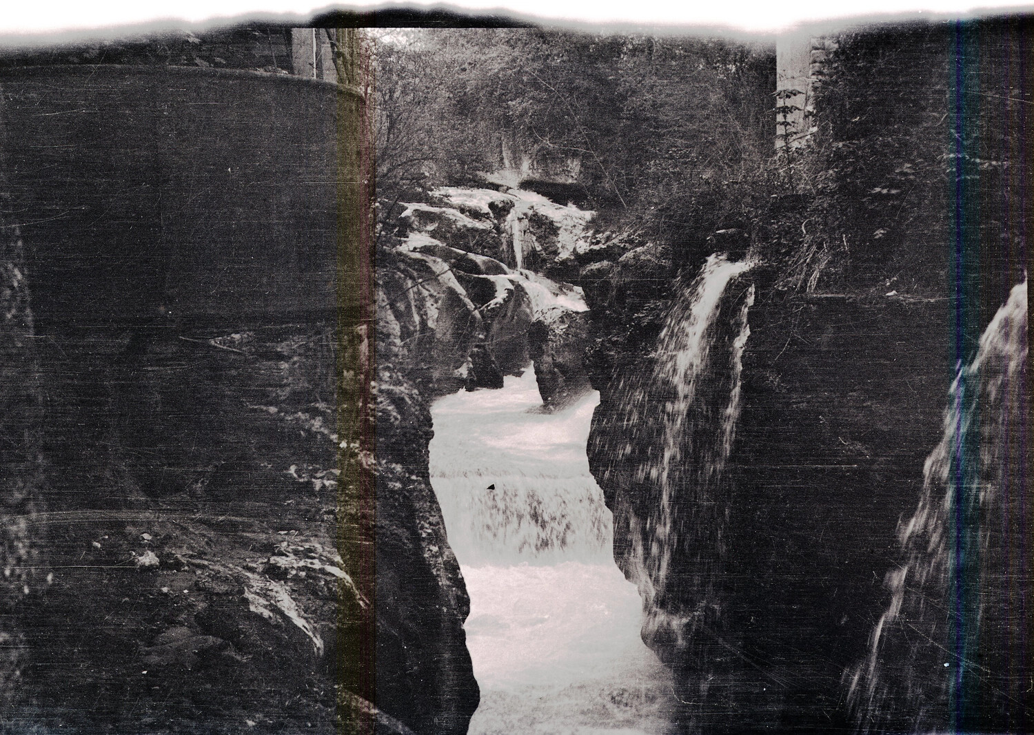 Rocky Gorge and Waterfall, Scenic Landscape Negative (Unverified Location/Date)
