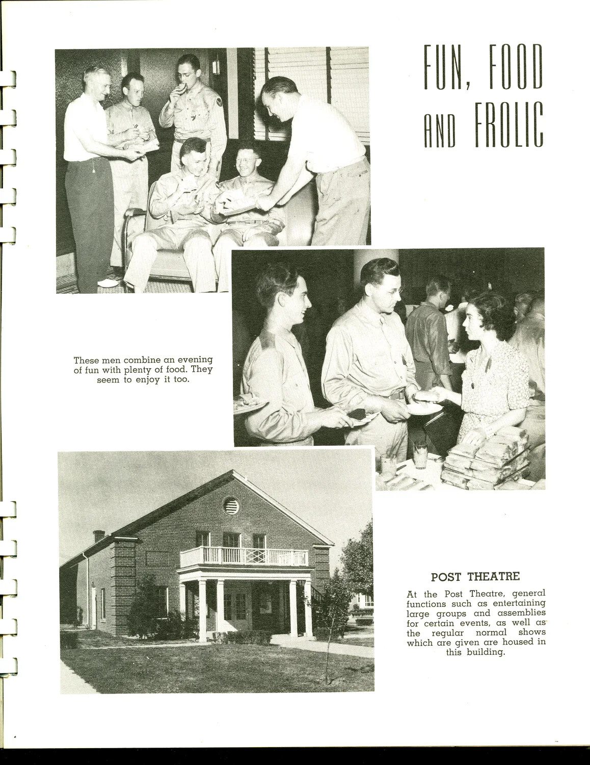 'Fun, Food and Frolic' Chapter Opener - Canteen Scenes and Post Theatre, Scott Field Book