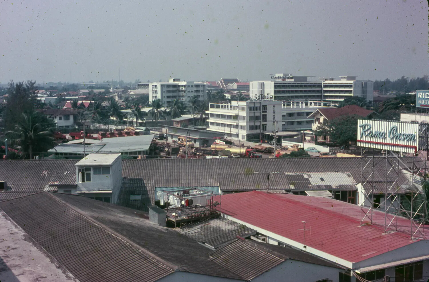 Bangkok Cityscape with Rome Onsen and Hotel Signage - 3rd Tactical Fighter Wing Vietnam Collection, 1965