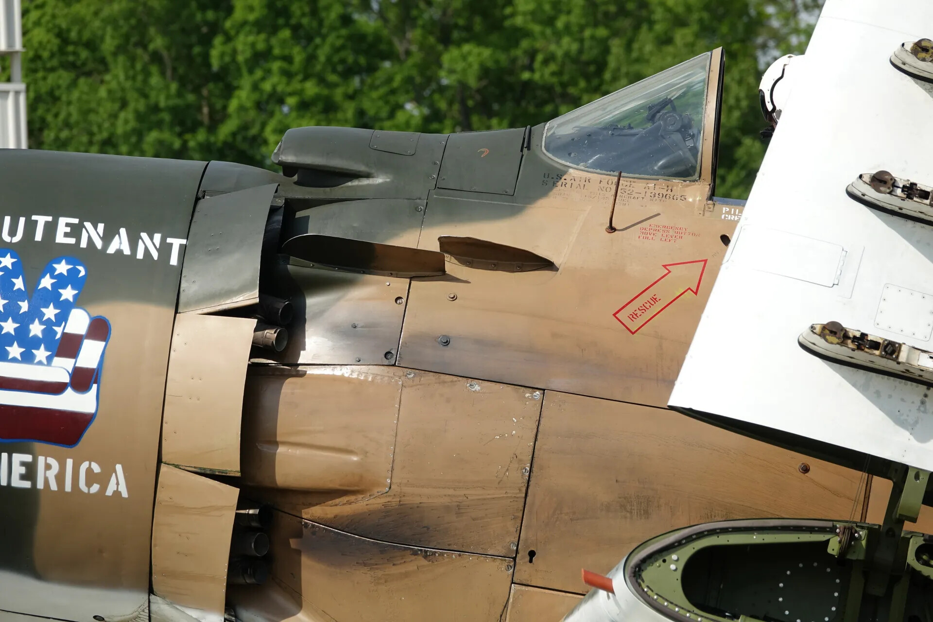 A-1 Skyraider 'Lieutenant America' Nose Art and Cockpit Detail, Preserved Airframe