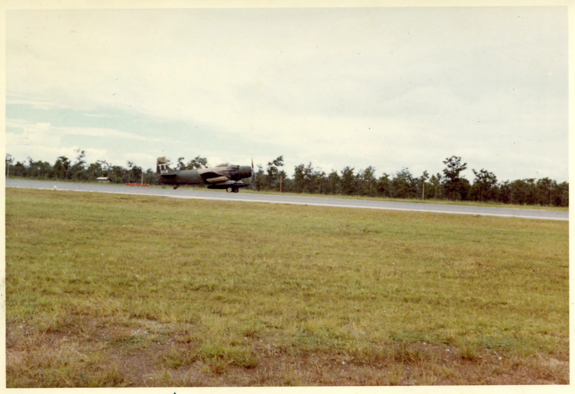 A-1 Skyraider on Runway, Likely Nakhon Phanom RTAFB (NKP), Vietnam War Era