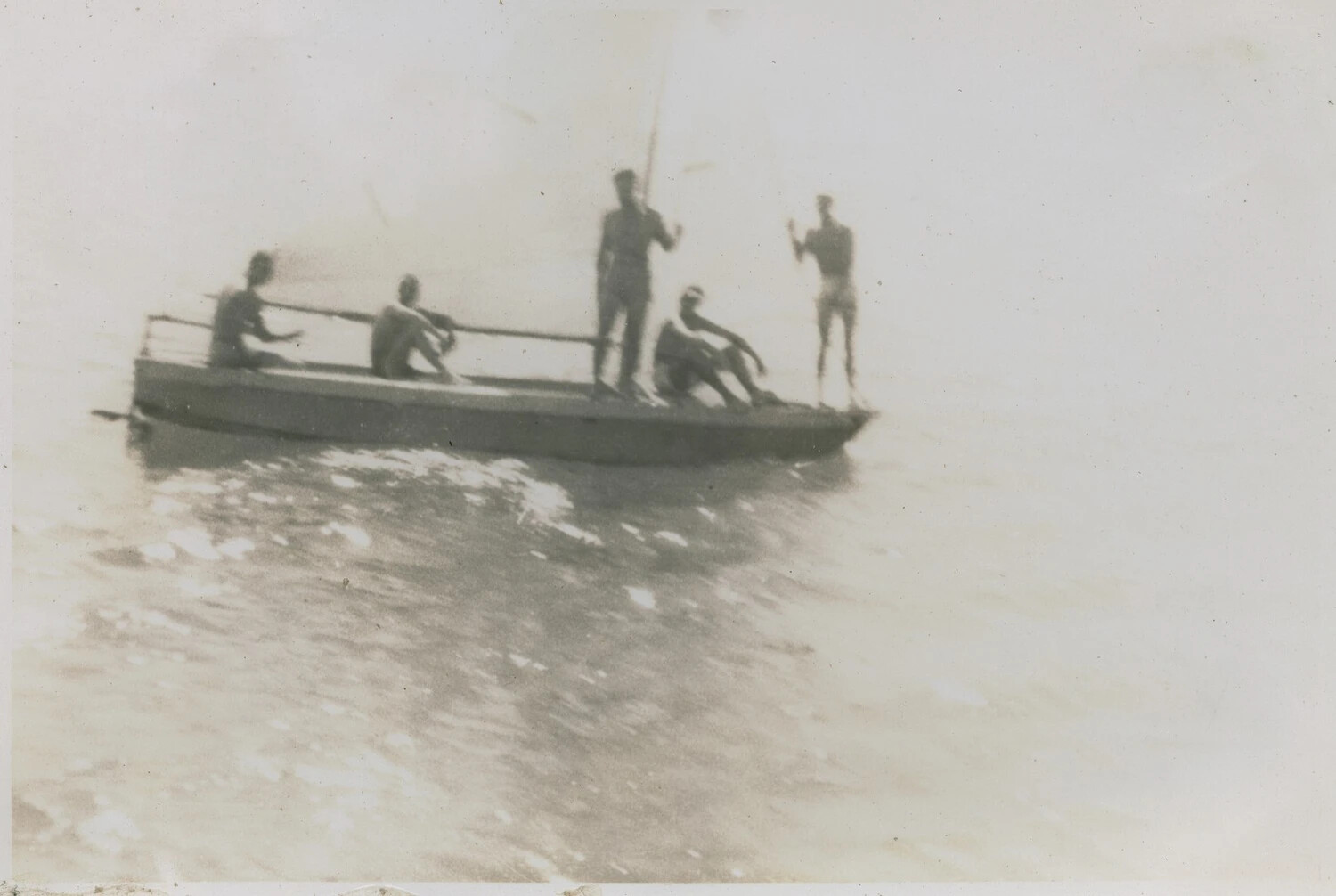 Servicemen at Leisure Aboard Small Boat, Pat McAleer Collection