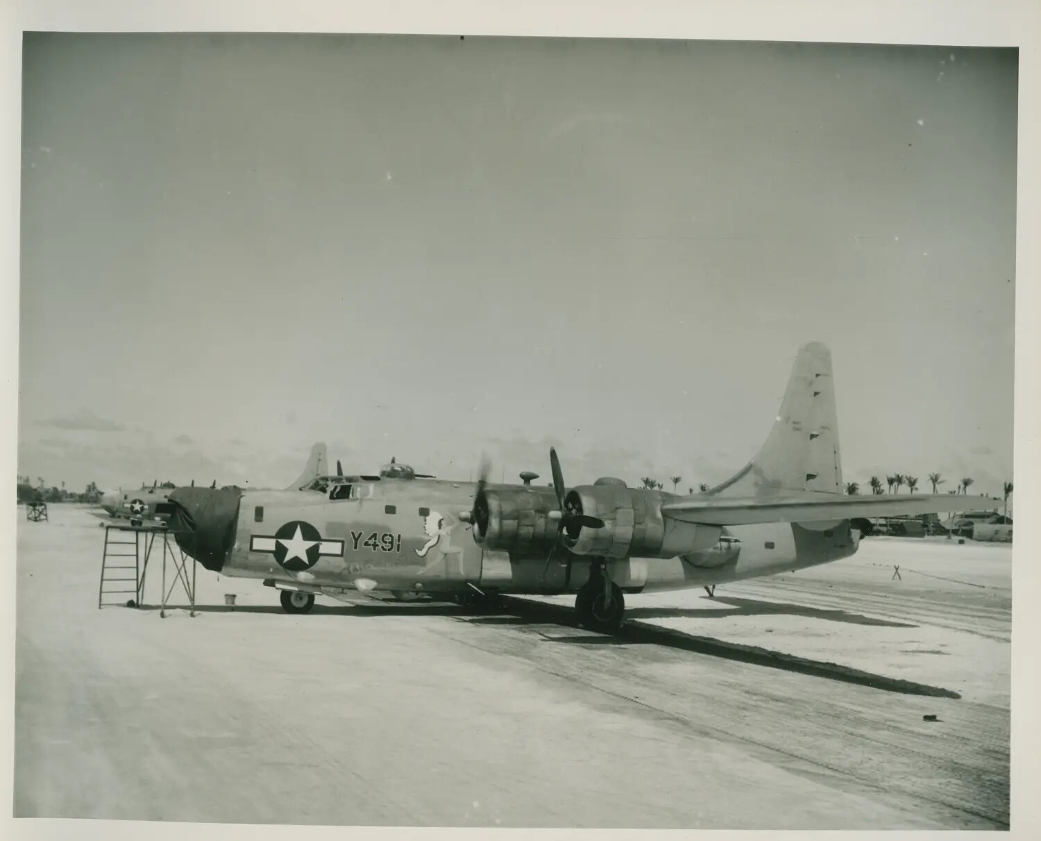U.S. Navy Twin-Engine Patrol Bomber (PV-Type) on Pacific Island Airstrip, WWII