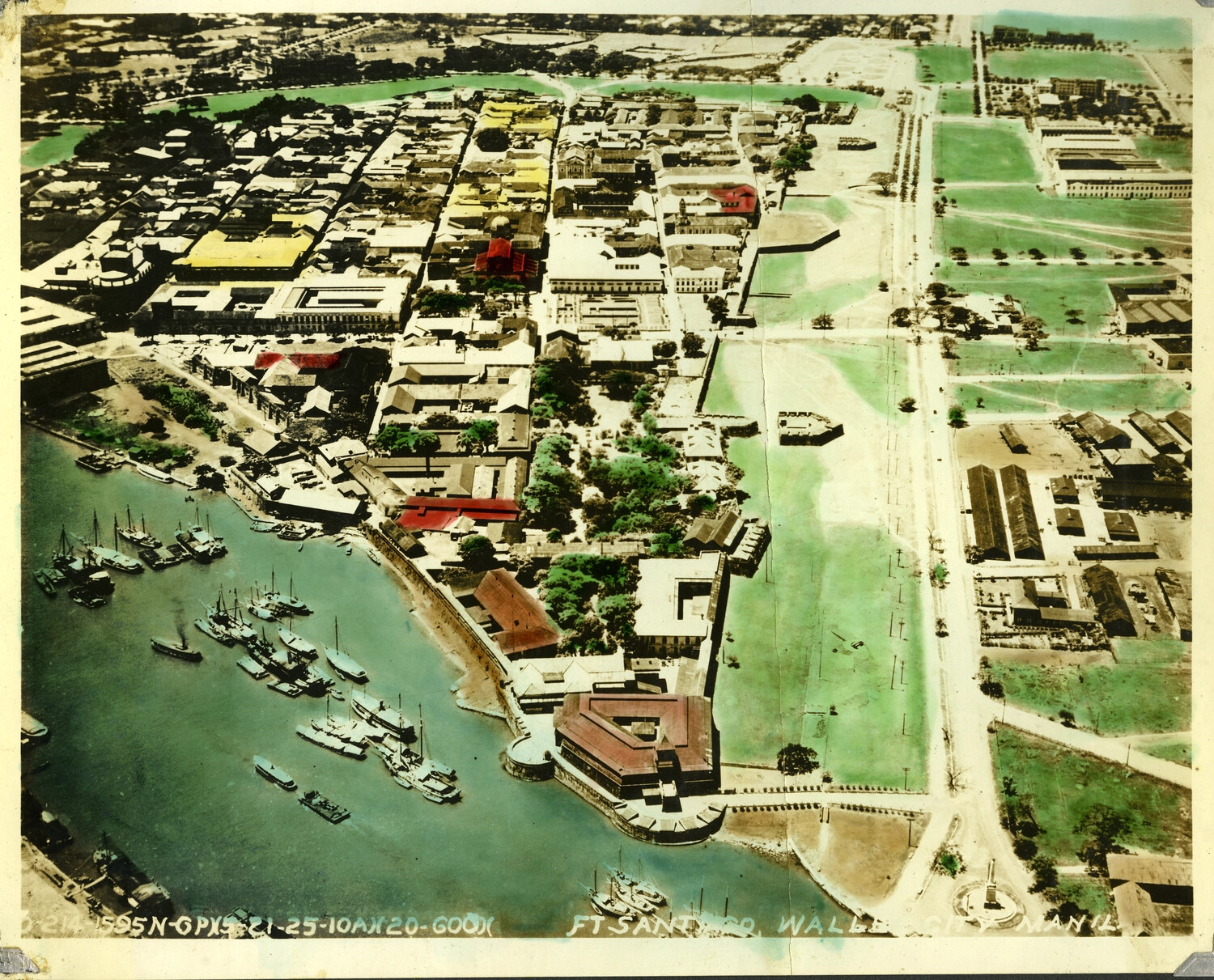 Aerial View of Fort Santiago and the Walled City (Intramuros), Manila, Philippines