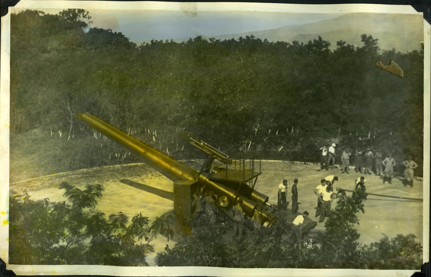 U.S. Army Coast Artillery Gun Emplacement with Gun Crew, Philippines