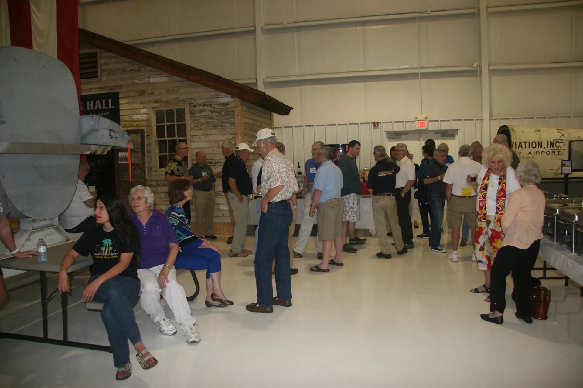 Reception Social Hour, Aviation Museum Hangar, Veterans Reunion Event