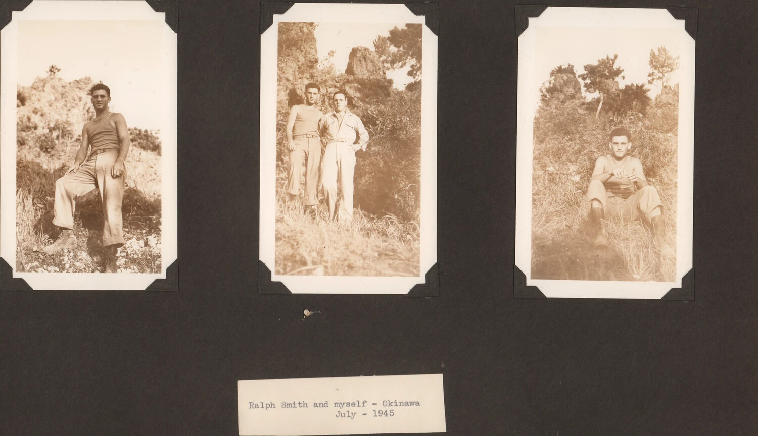 American Servicemen 'Ralph Smith and Myself,' Okinawa, July 1945