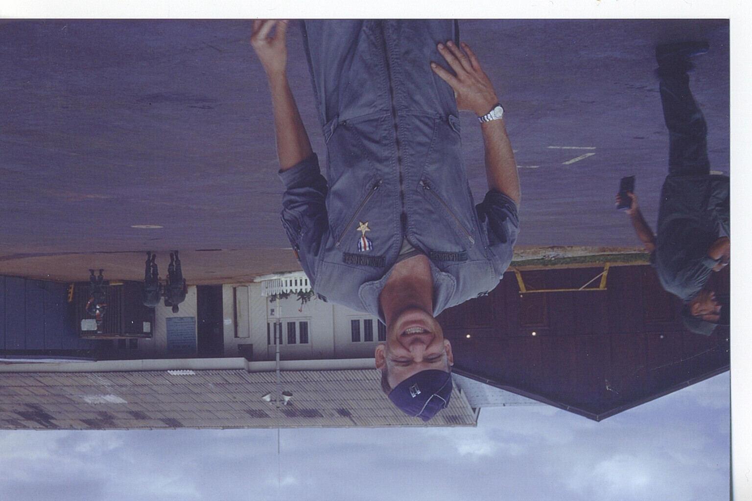 Airman in Flight Jacket with Squadron Patches, 6th Special Operations Squadron Personnel Photo (Scanned Upside-Down)