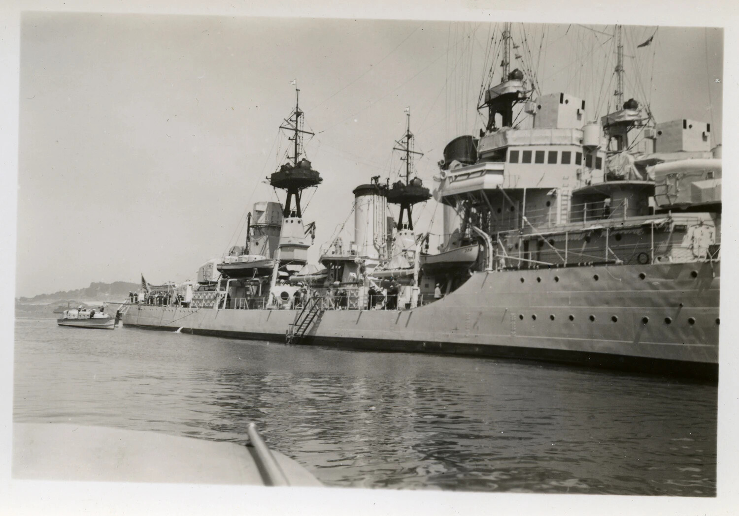 US Navy Light Cruiser at Anchor, Pacific Theater
