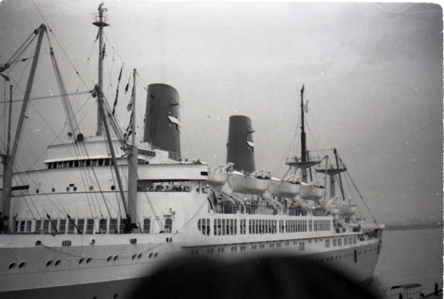 Broadside View of American President Lines Ocean Liner, Yokohama, 1953