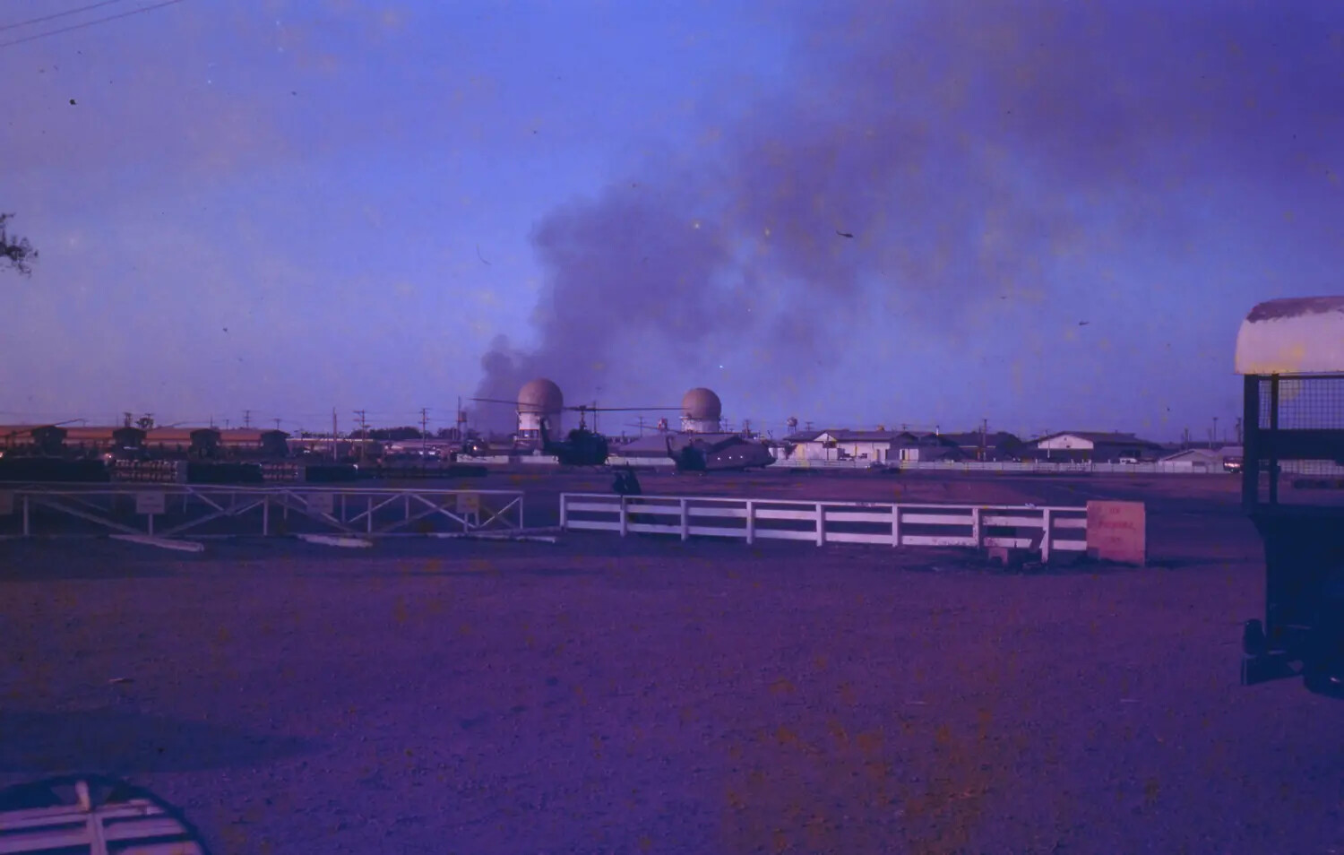 Smoke Rising Over U.S. Base During the 1968 Tet Offensive, Vietnam