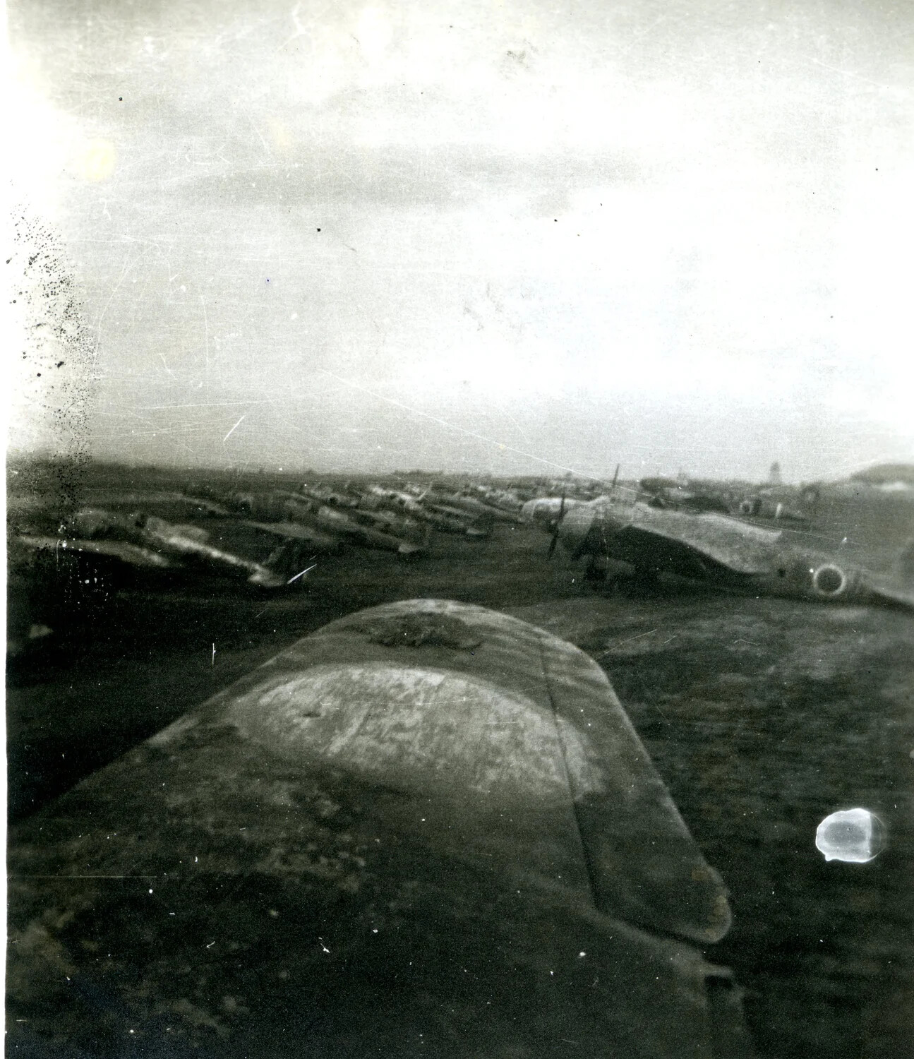 Aircraft on Airfield Tarmac, Ie Shima, August 1945 — Japanese Surrender Envoy Mission
