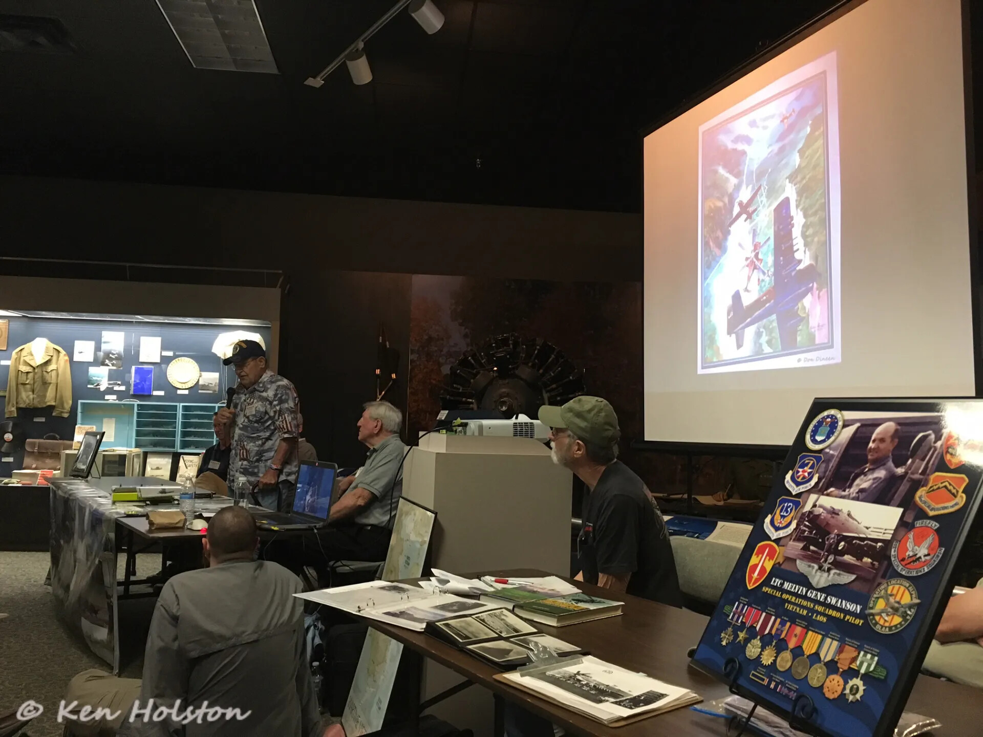 Reunion Presentation with A-1 Skyraider Art and LTC Melvin Gene Swanson Memorial Display, Aviation Museum