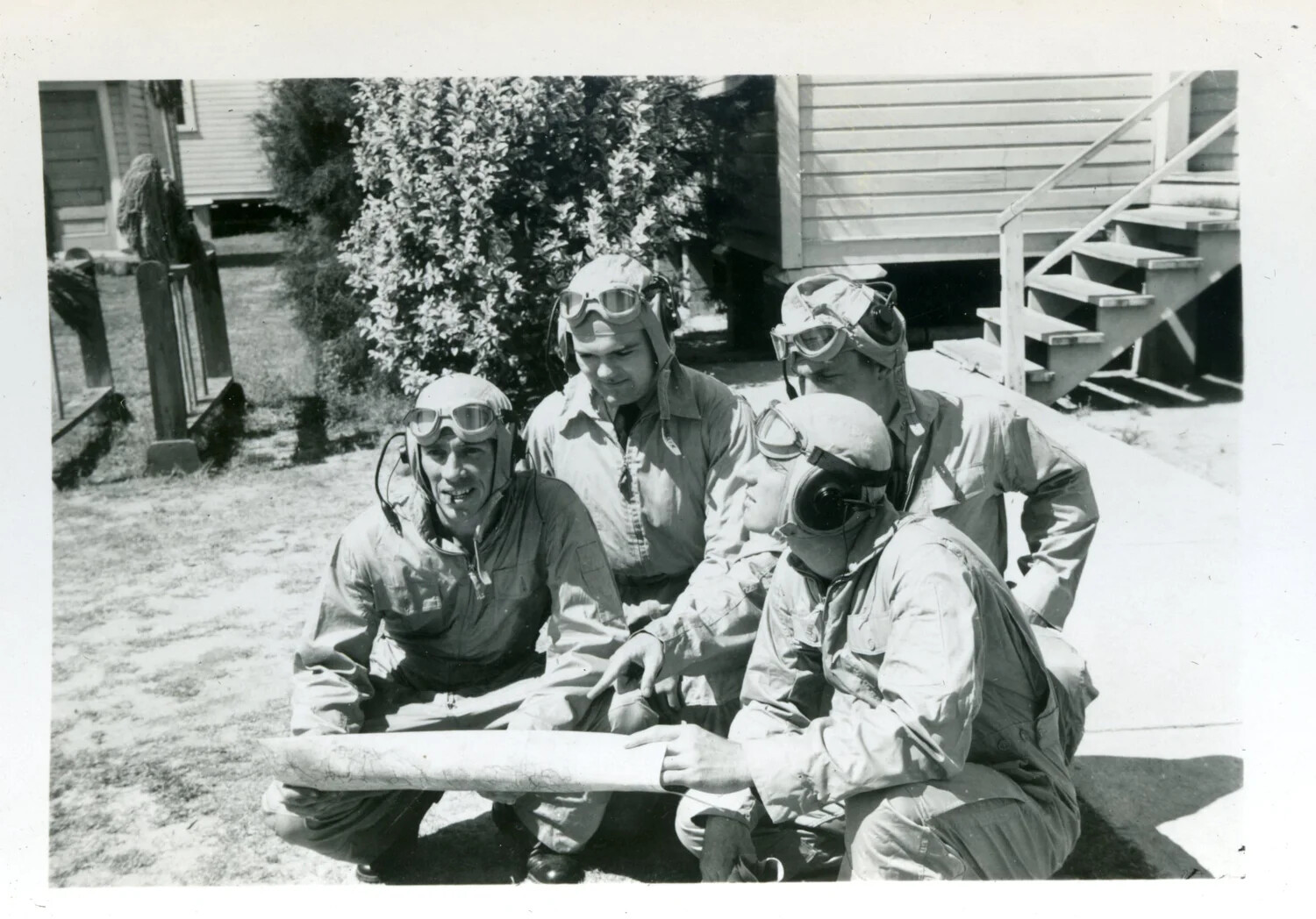 Naval Aviation Students Reviewing Flight Chart, NAS Pensacola, April 1949