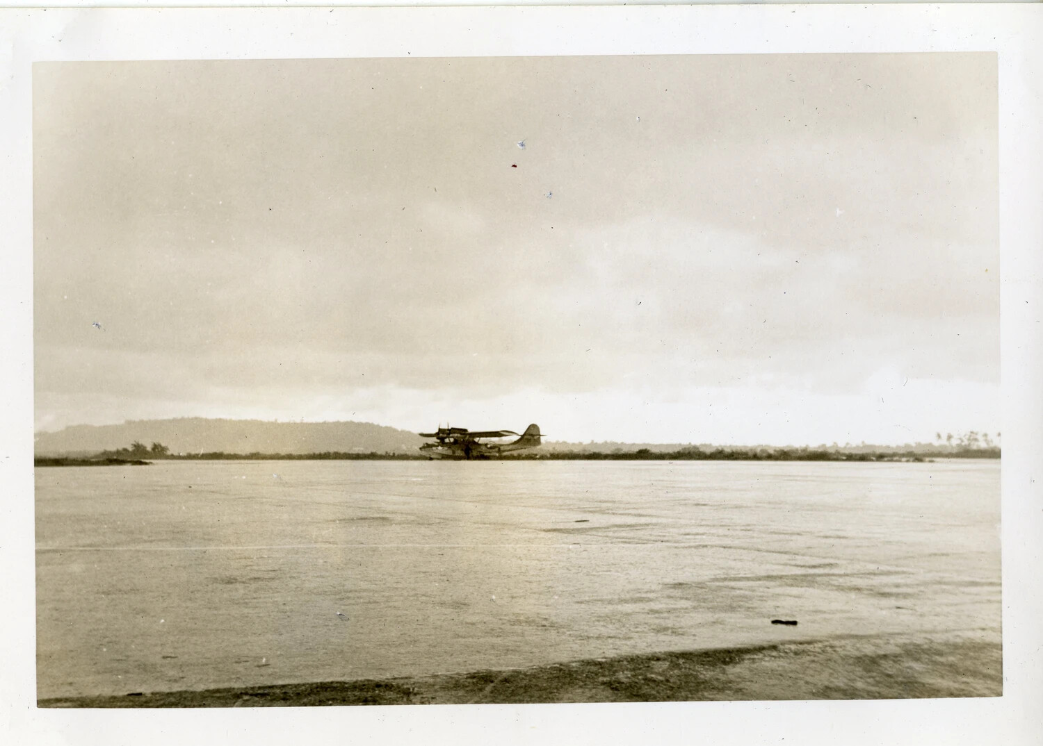 Naval Flying Boat at Anchor, Pacific Lagoon, VR-6 Naval Air Transport Squadron Album, Guam