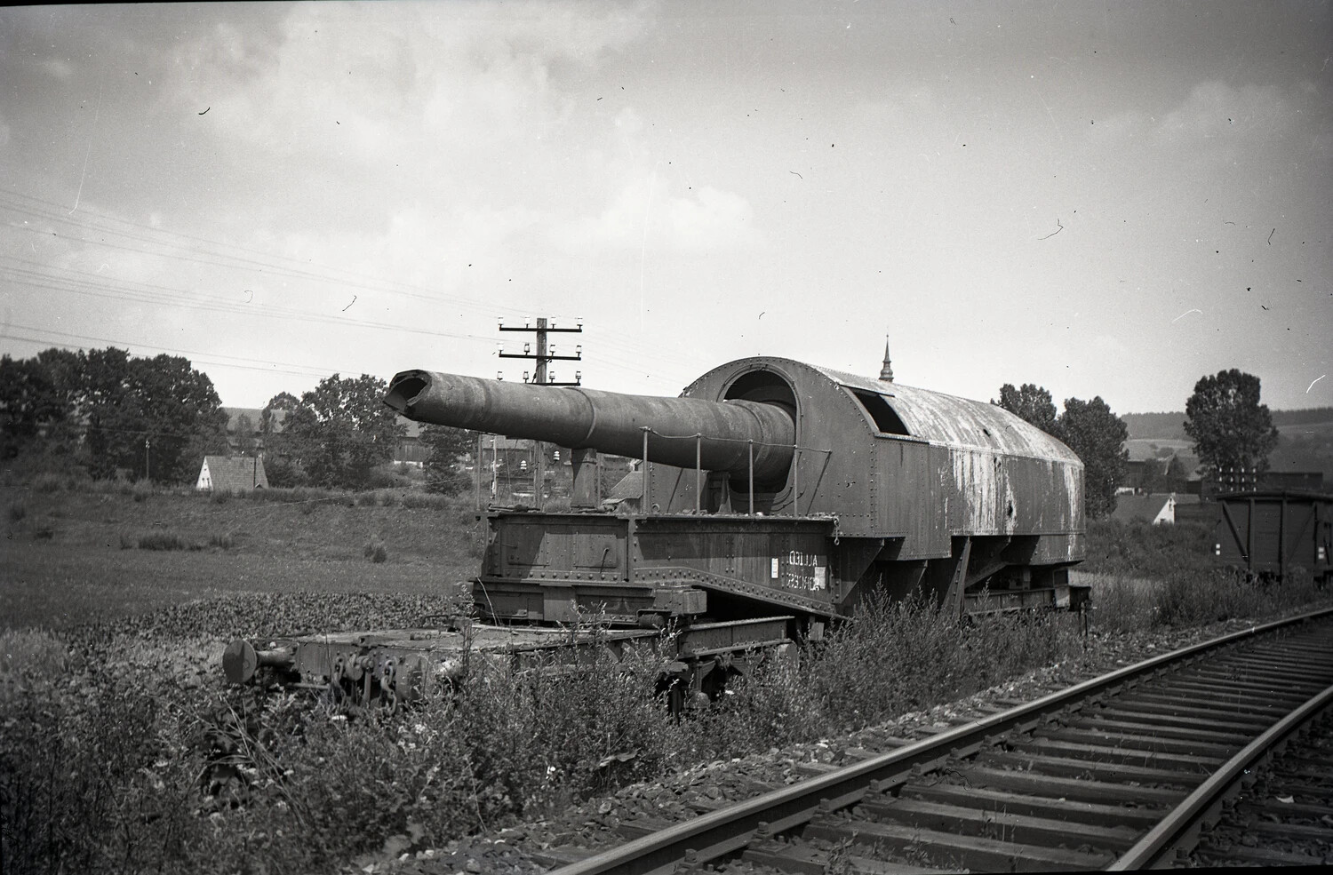 Captured German Railway Gun with 'Allied Engineers' Marking, Bremerhaven Area, Germany, WWII