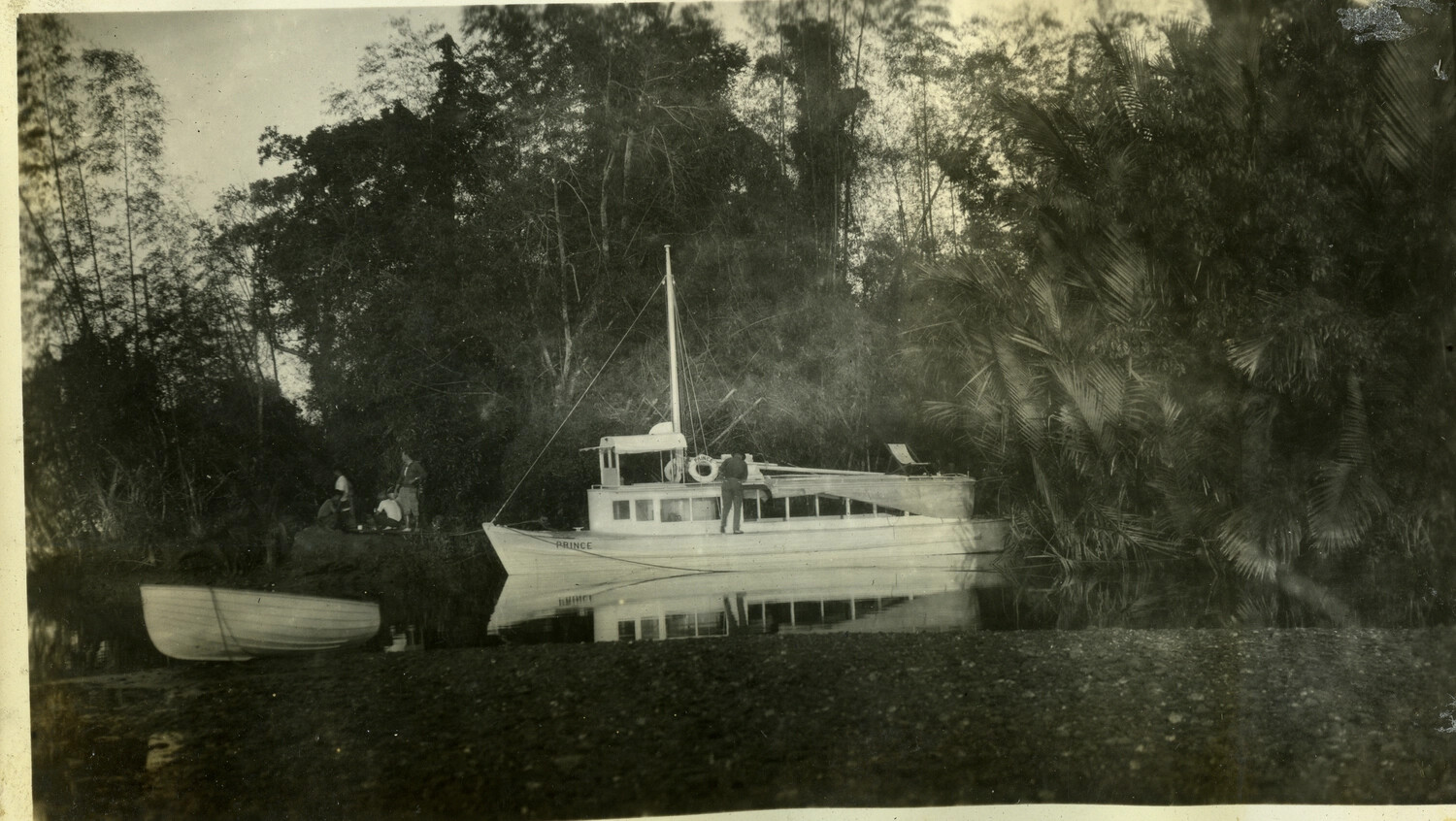 Motor Launch 'Prince' Moored on a Jungle River, Philippines