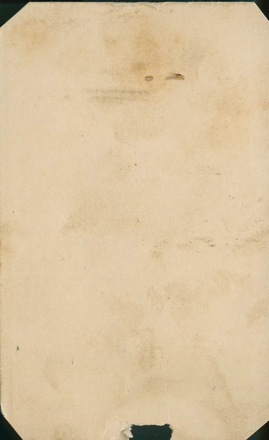Verso (Blank Reverse) of Civil War-Era Carte de Visite Mount