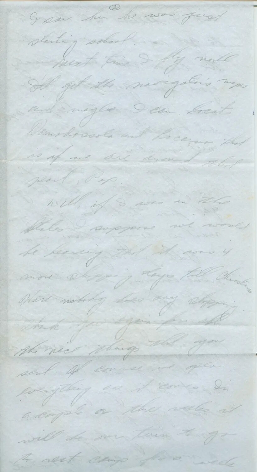 Handwritten Wartime Letter Home, Margaroli B-24 Belly Gunner Collection, 1944