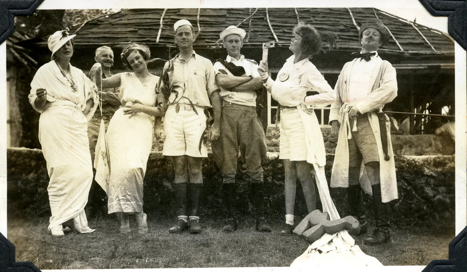 Group Portrait of Officers and Companions in Costume, Jervey Signal Corps Album, Tropical Post