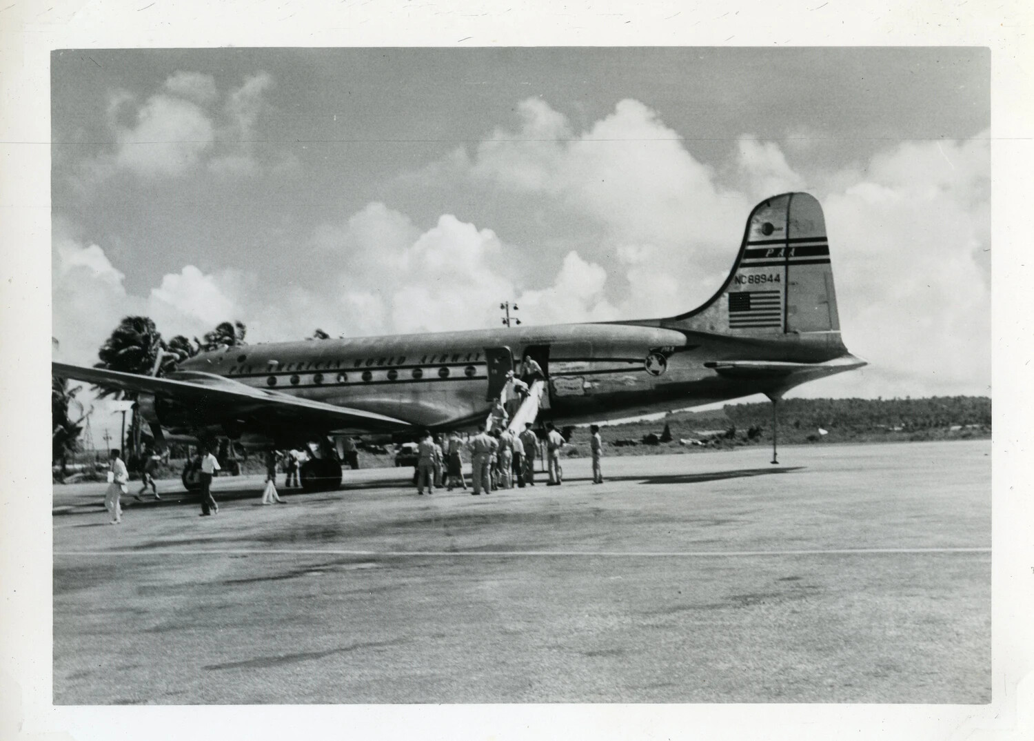 Pan American World Airways DC-4-type Airliner 'NC88944' on Pacific Airfield Apron