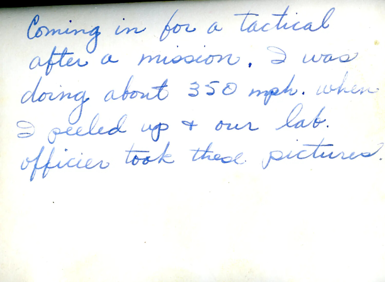 Handwritten Verso Caption Describing High-Speed Tactical Pass, CBI Theater Photo Album, WWII