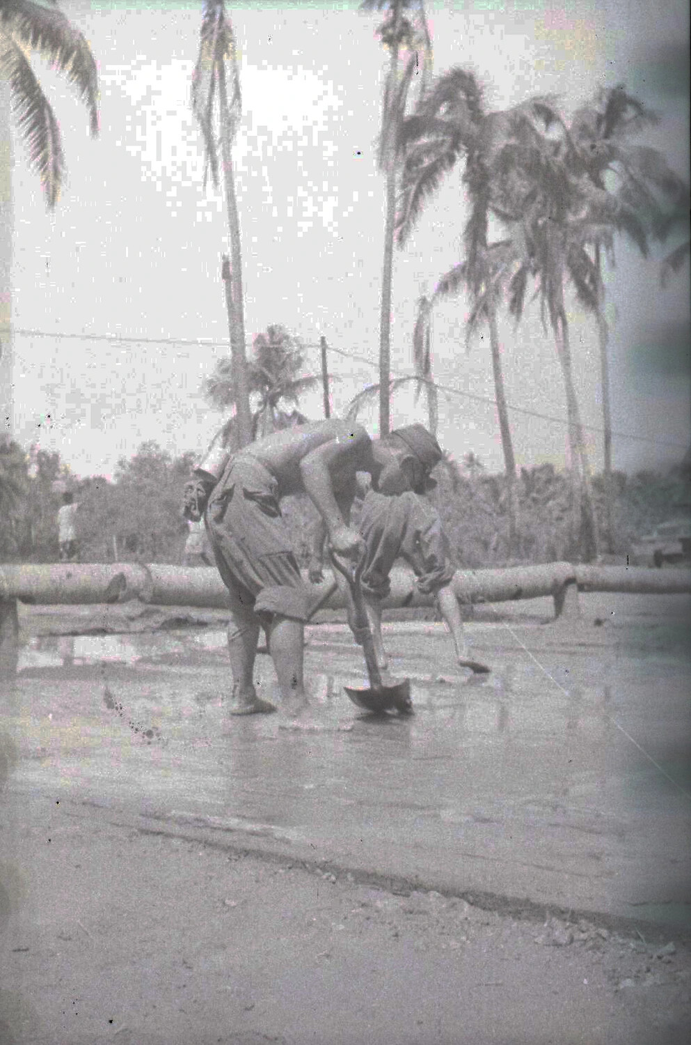 American Servicemen Laying Pipe/Conducting Engineering Work, Luzon, Philippines, WWII