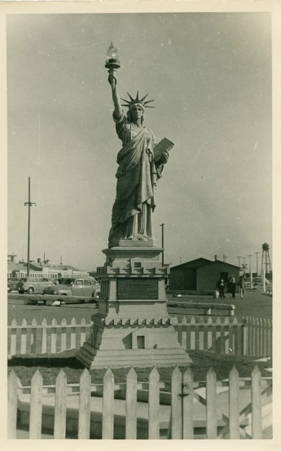 Statue of Liberty Replica Monument, Likely Commemorating the SS Benjamin Warner Liberty Ship, 1944