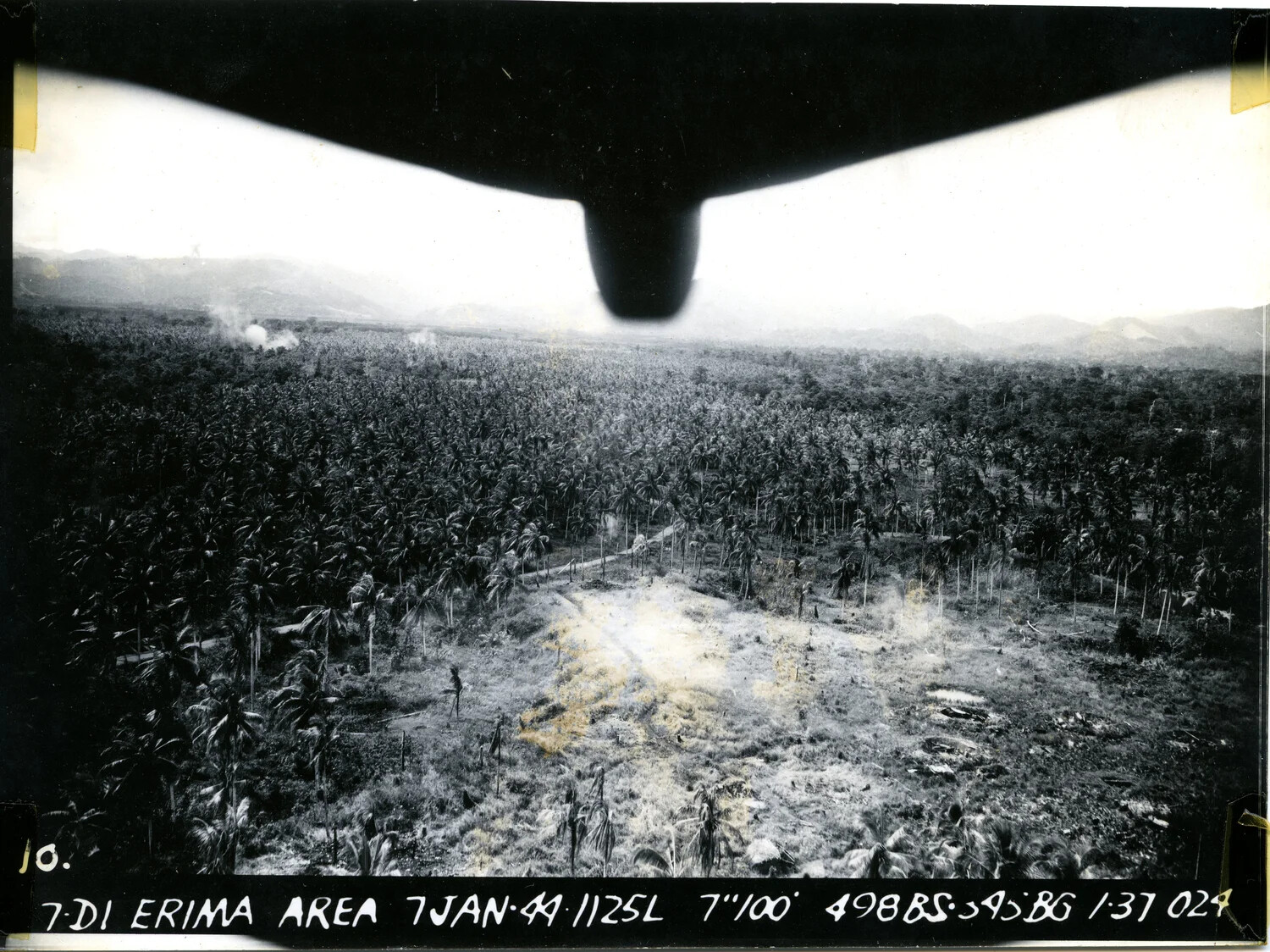 B-25 Strike Photograph, Erima Area, New Guinea, 7 January 1944 (498th BS, 345th Bomb Group)