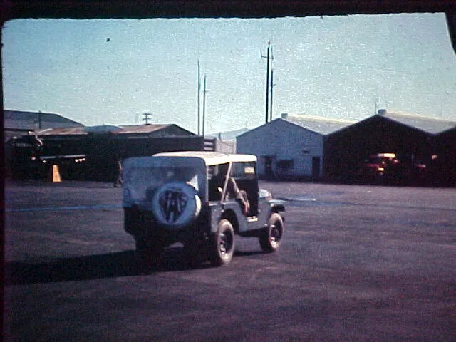 Military Jeep on Ramp, Likely Da Nang Air Base, Vietnam