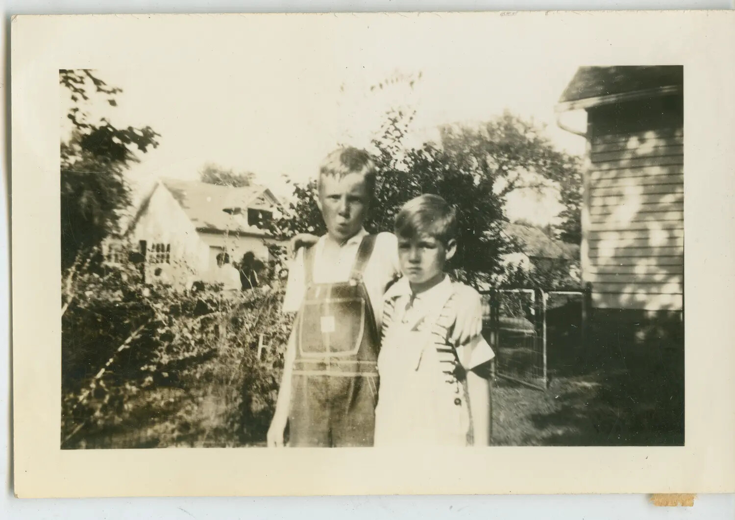 Two Boys in a Backyard, Margaroli Family Snapshot (Misfiled)