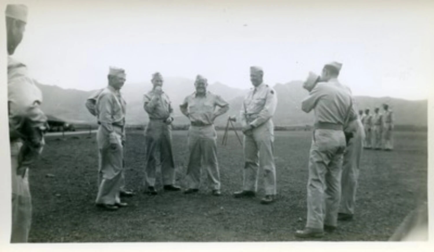 Group of US Military Officers in the Field, WWII Era