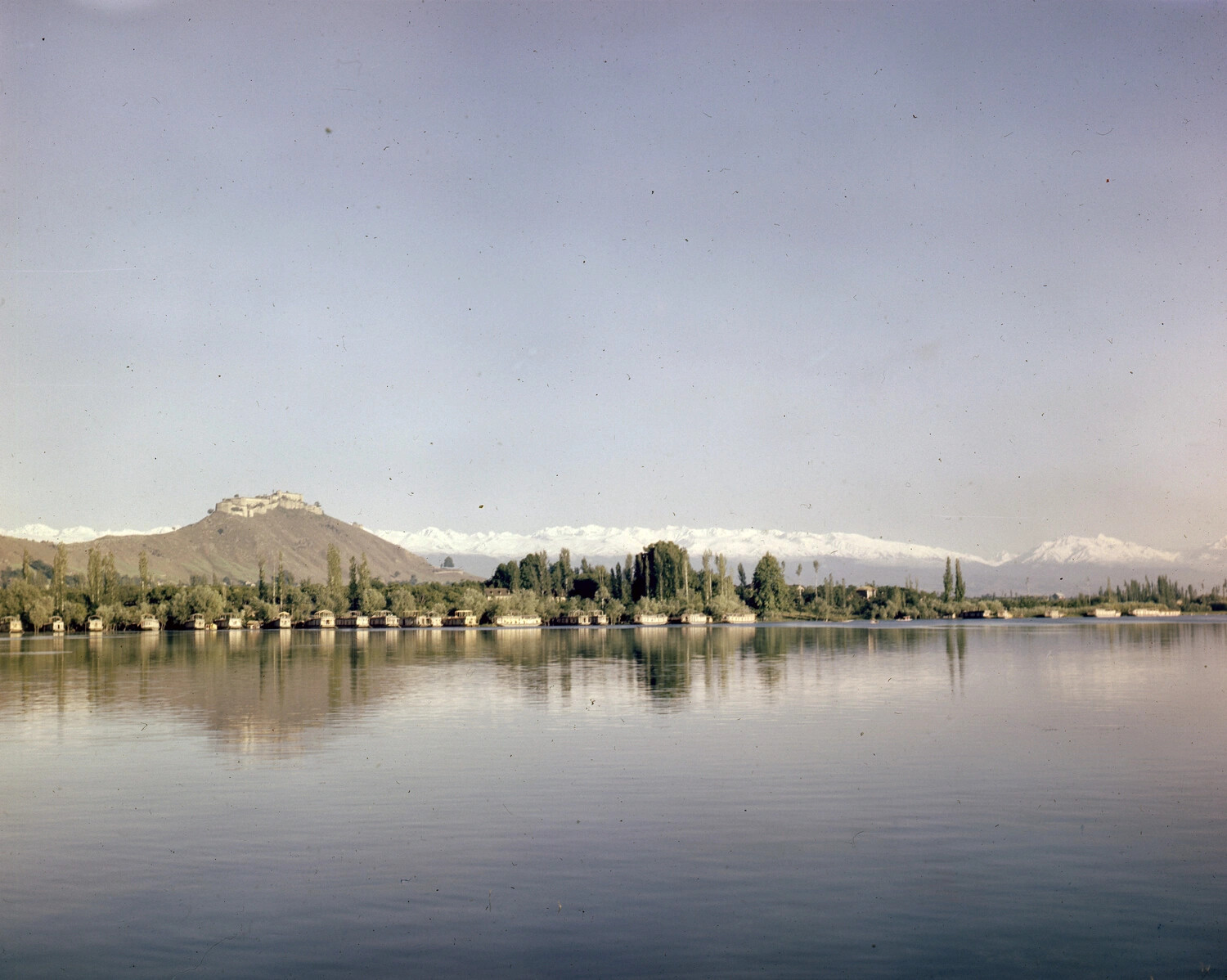 Dal Lake and Hari Parbat Fort, Srinagar, Kashmir - WWII CBI Theater Color Slide