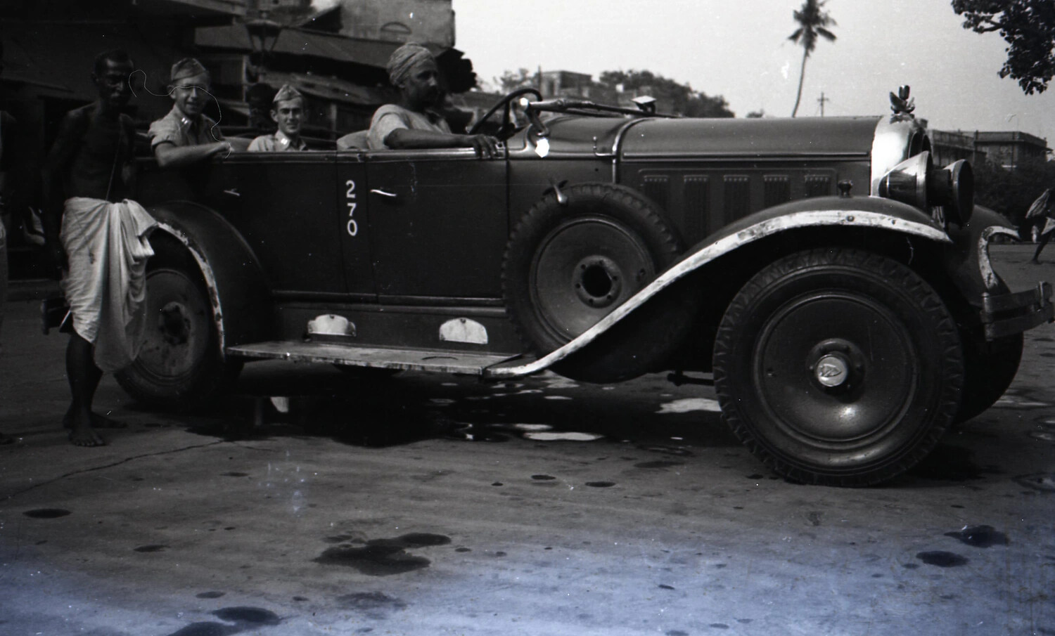 American Servicemen Riding in Hired Touring Car, CBI Theater, WWII