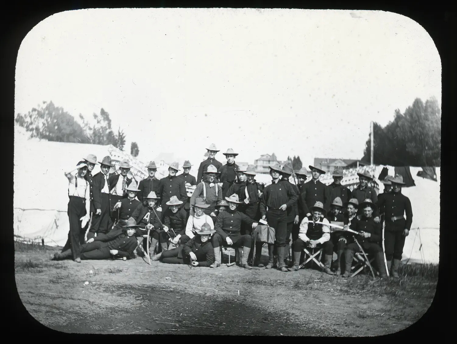 Late 19th/Early 20th-Century Militia or National Guard Encampment Group Portrait (Misfiled Non-Vietnam Image)