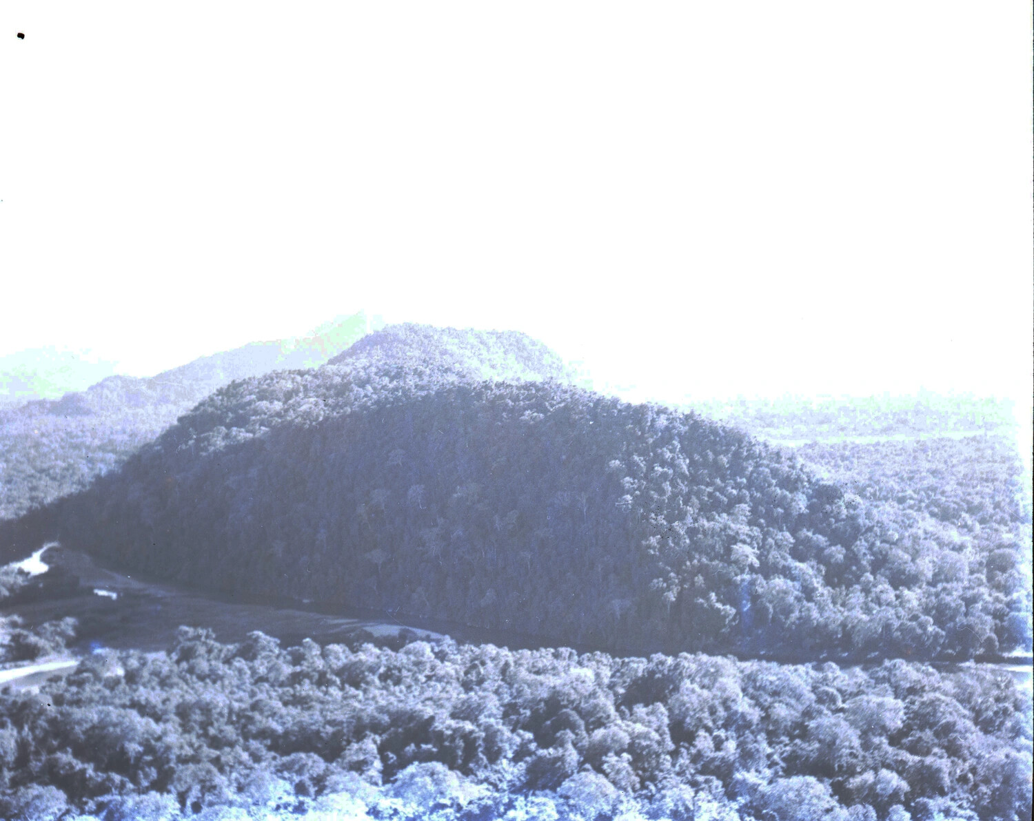 Jungle-Covered Hills and Ridgelines — China-Burma-India Theater Color Slide (Faded)