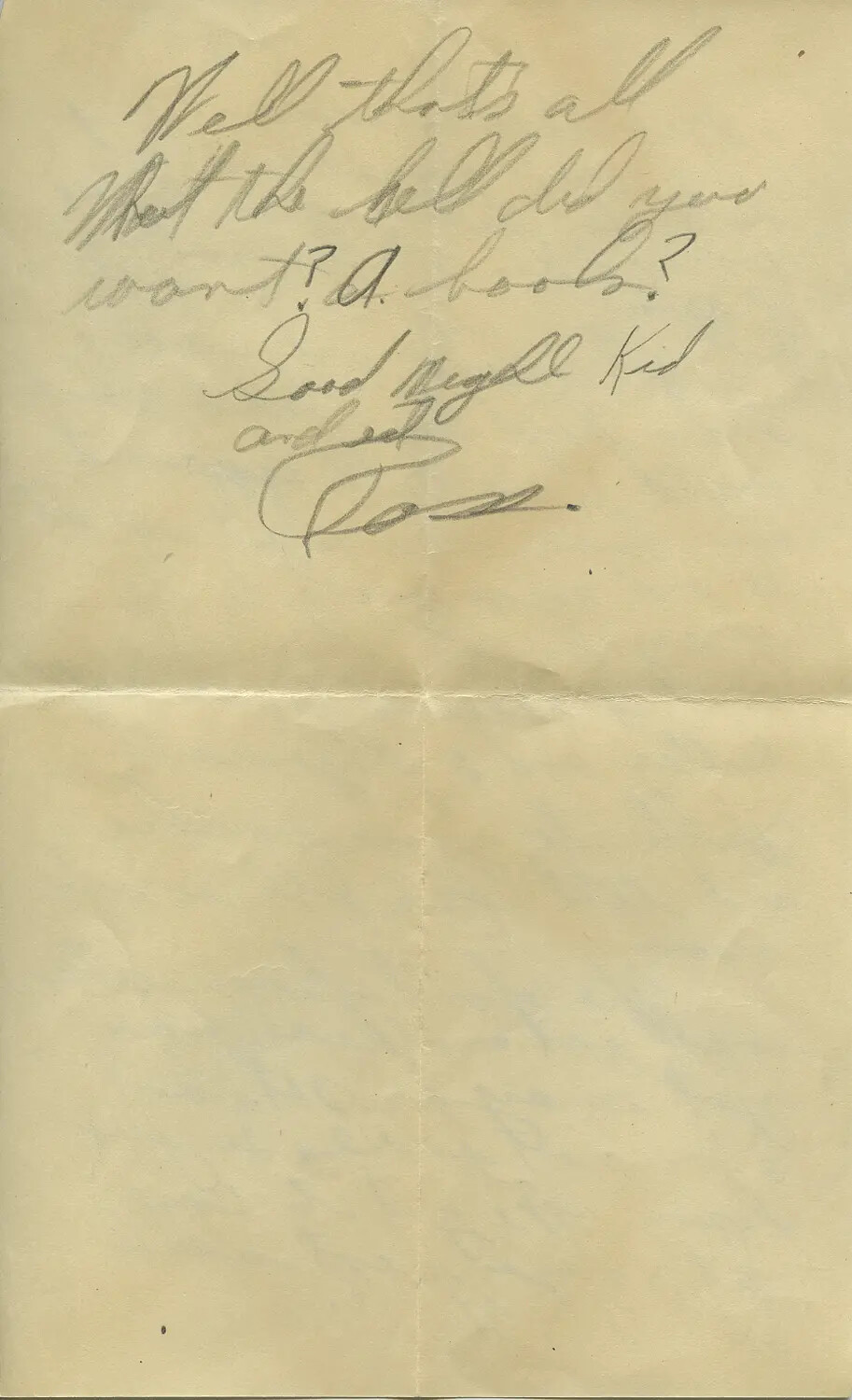 Handwritten Letter Closing, "Moon" WWII Correspondence Collection