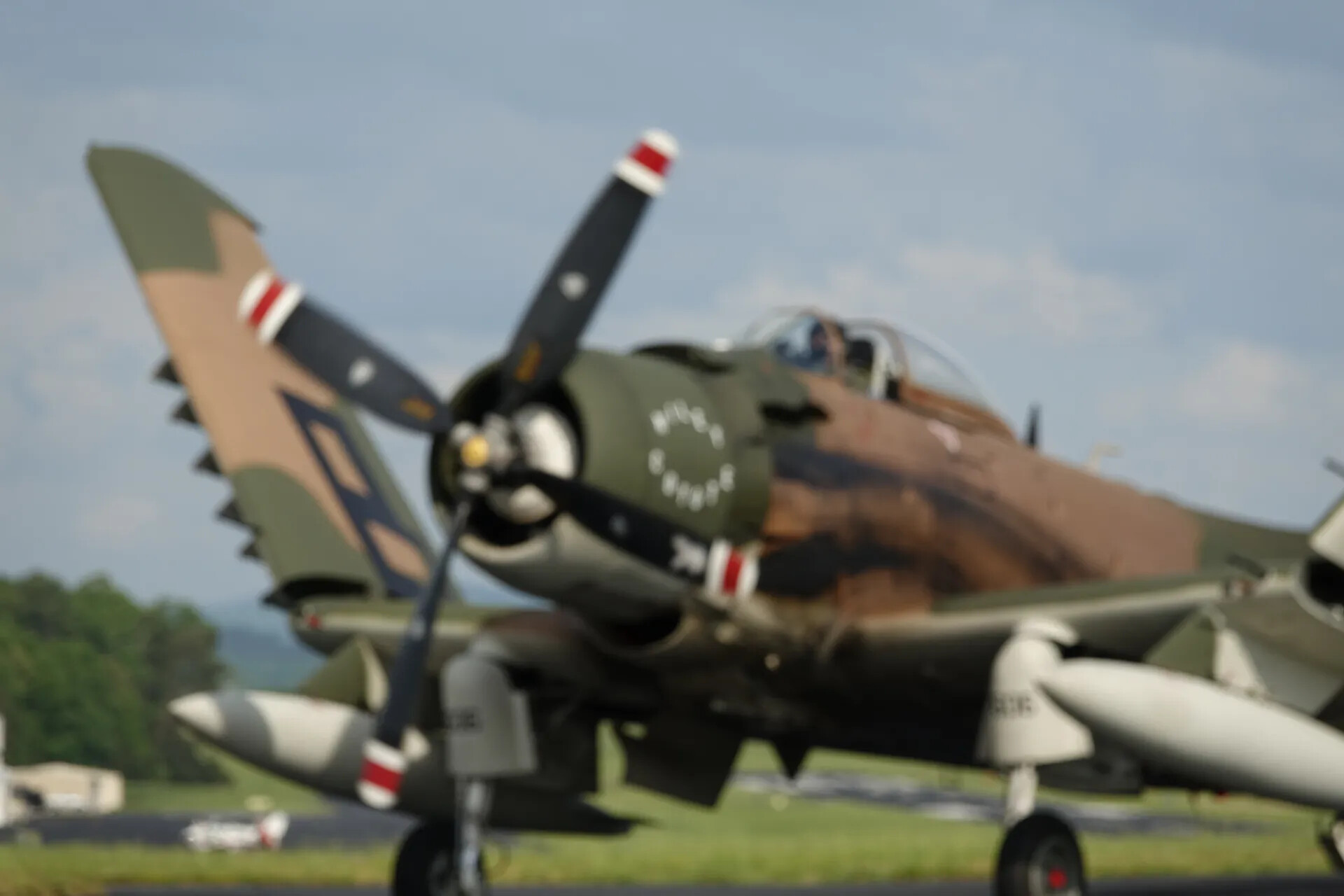 Douglas A-1 Skyraider on Ramp, Propeller Turning — Airshow Event, 3–4 May 2019