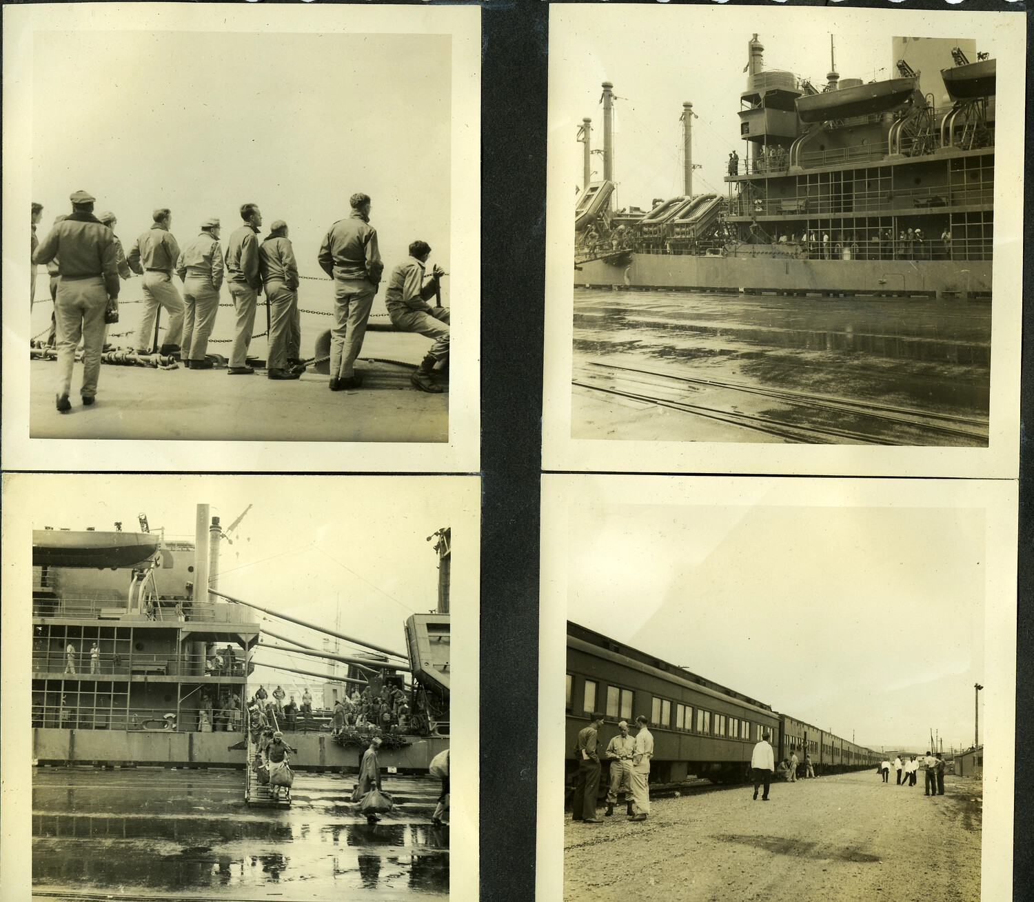 Troop Transport Arrival and Rail Entrainment Sequence, Japan, Post-WWII Occupation Period