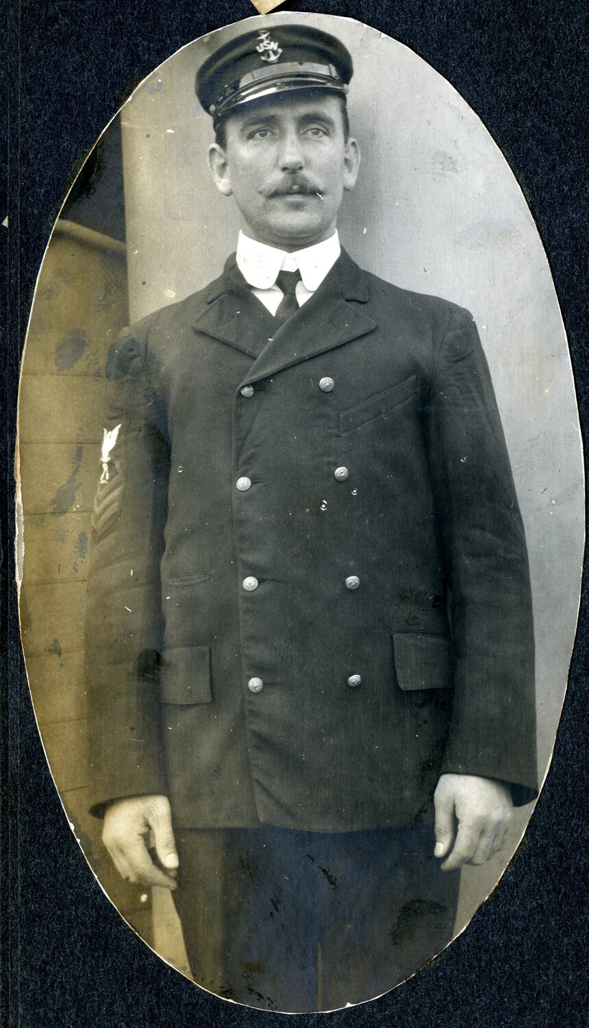 Portrait of a U.S. Navy Chief Petty Officer, Oval Studio Photograph, c. 1900s-1910s