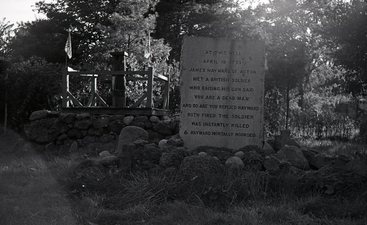 James Hayward Memorial Marker at the Well, Battle Road, Acton, Massachusetts