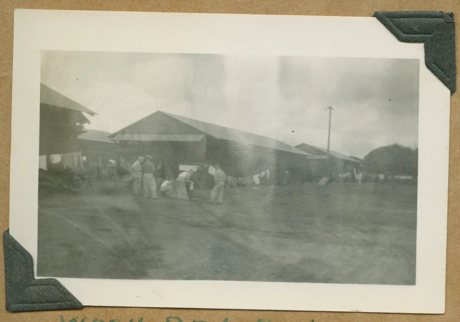 Soldiers at Laundry/Wash Detail, WWII Training Camp Company Street, Hawaii