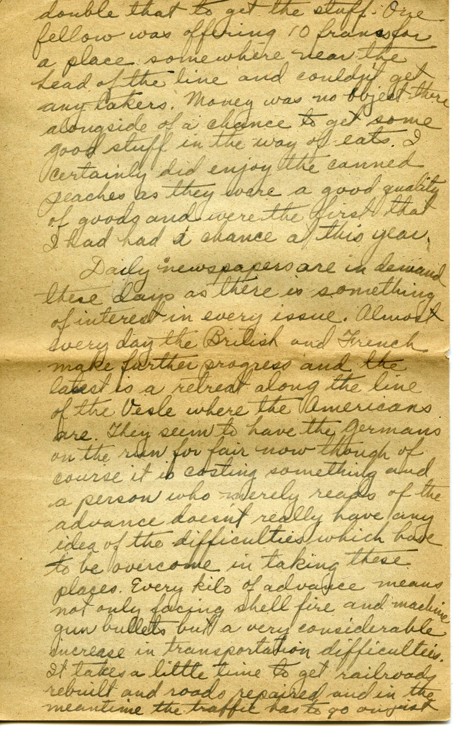 Handwritten WWI Letter, Pvt. Willis W. Wagener -- Letter 17, Page M