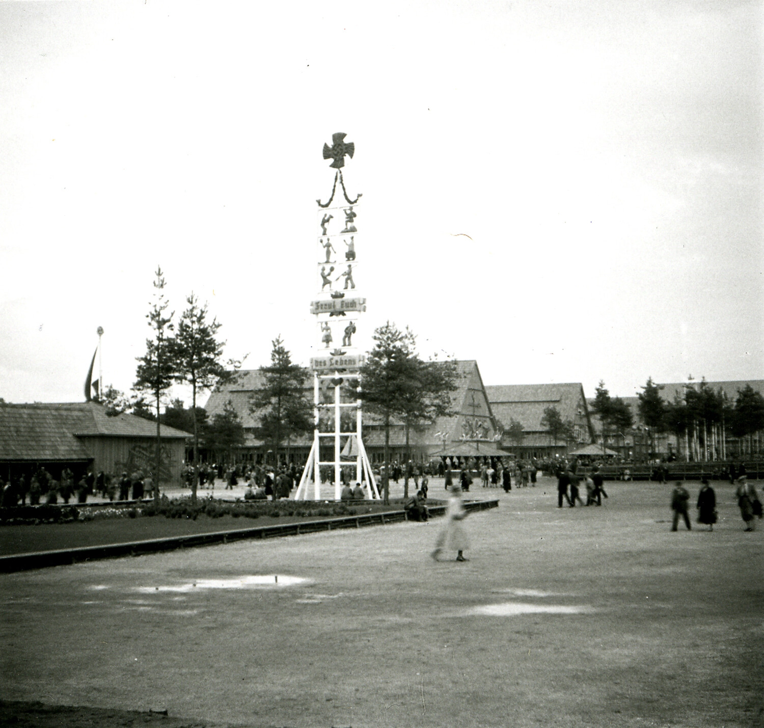 Decorative Column and Fairground Plaza, Nuremberg Area - WWII-Era Negative