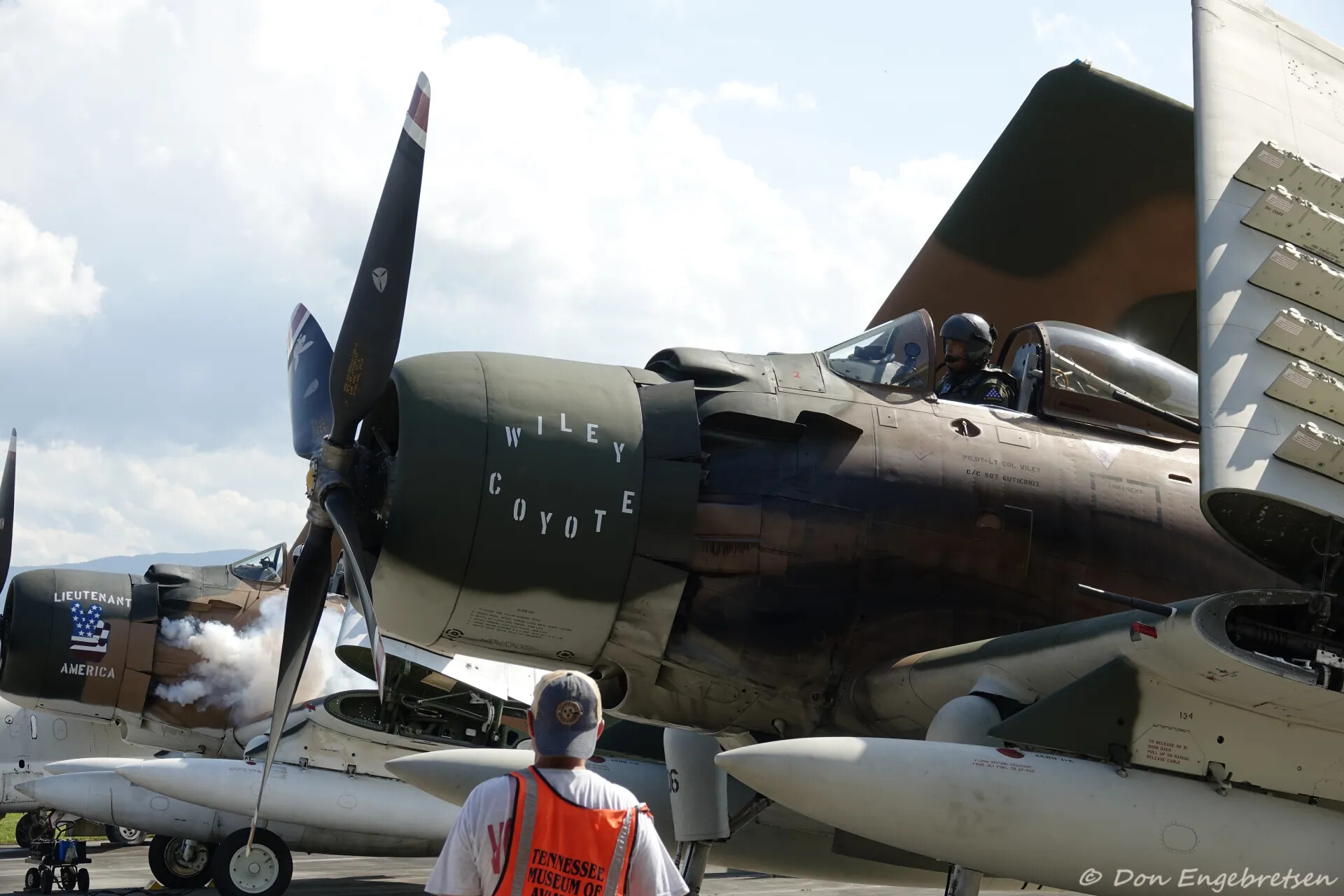 Restored A-1 Skyraiders 'Wiley Coyote' and 'Lieutenant America' at Airshow, May 2019