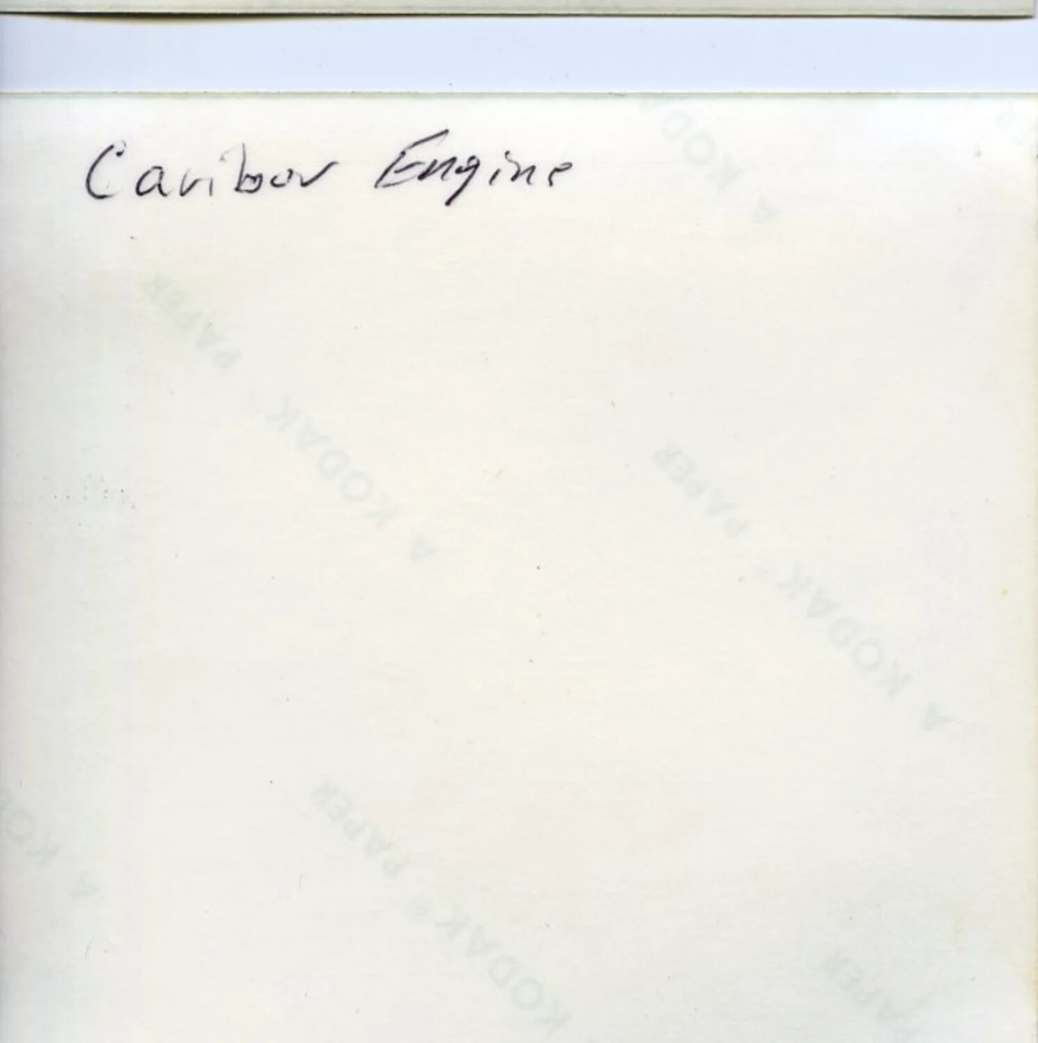 Verso of Photographic Print Captioned 'Caribou Engine,' Vietnam, 1971