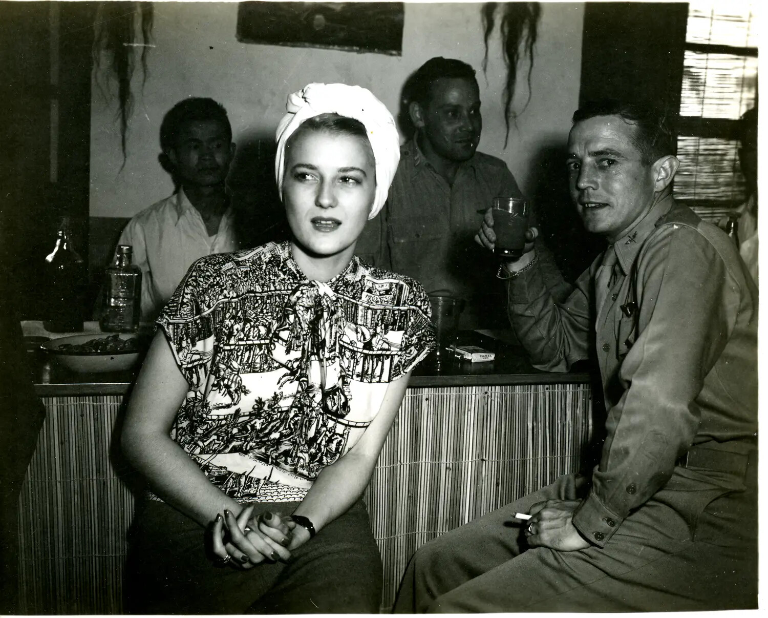 Social Gathering at an Officers' Club, China-Burma-India Theater, WWII