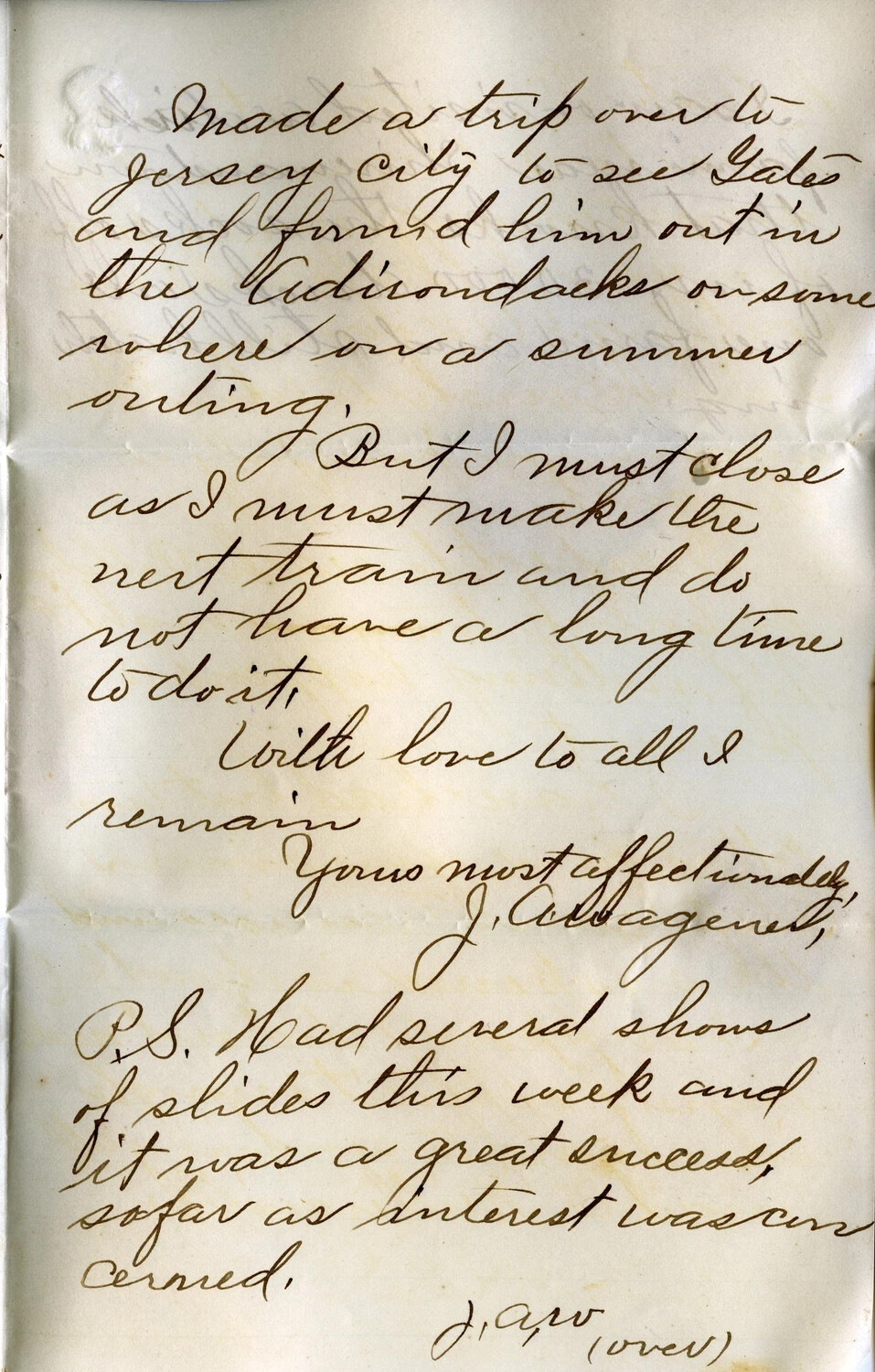 Handwritten Letter Page 'E' (Closing Page), July 26, 1903 - J. A. Wagener Family Correspondence