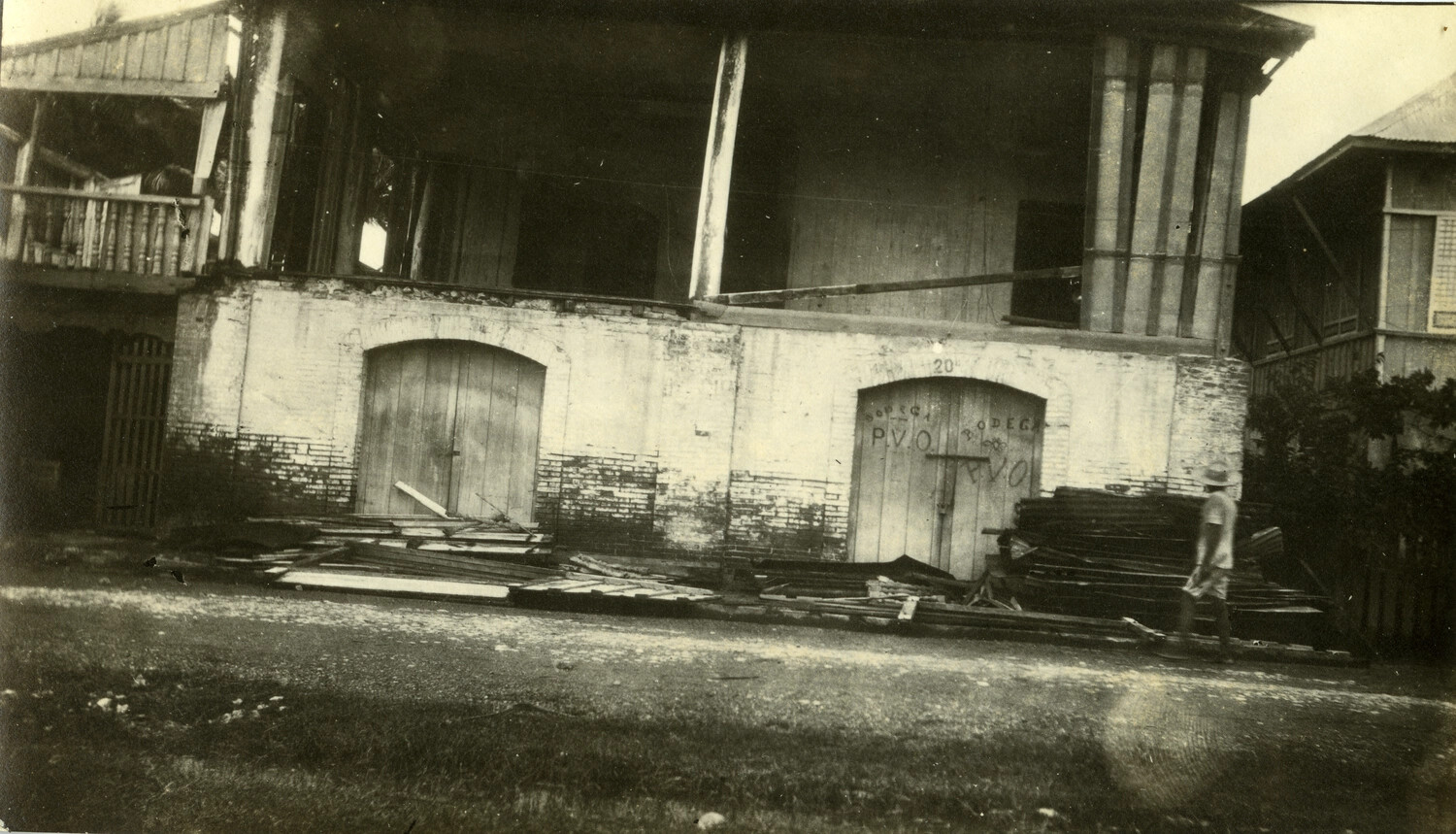 Bodega P.V.O. Warehouse Building, Philippine Street Scene, Early 1900s